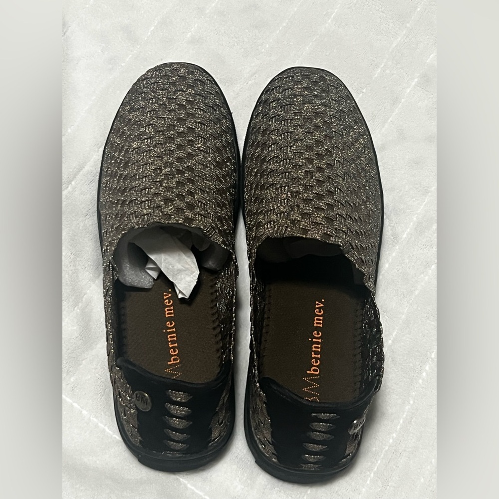 bernie mev. Metallic Brown Woven Slip-On Loafers - Picture 4 of 10